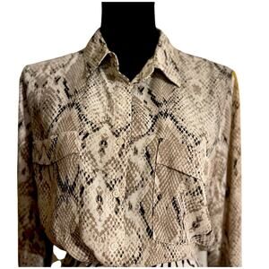 Apt. 9 Snakeskin Print Blouse Large